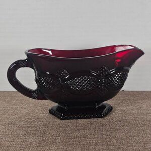 Avon Cape Cod 1876 Collection Ruby Red Gravy Boat. Soft Boat